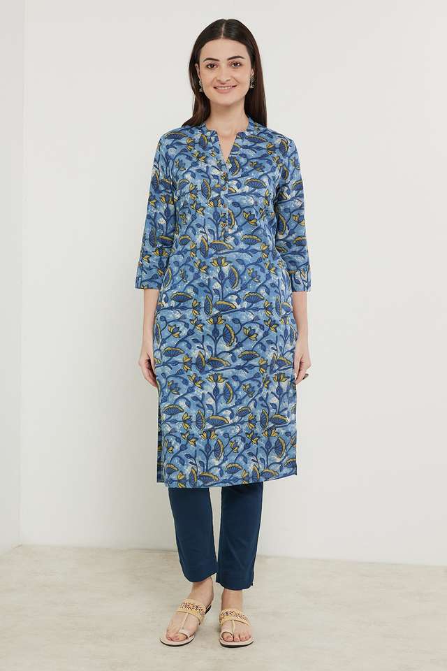 Printed-Cotton-Collared-Women-s-Casual-Wear-Kurta