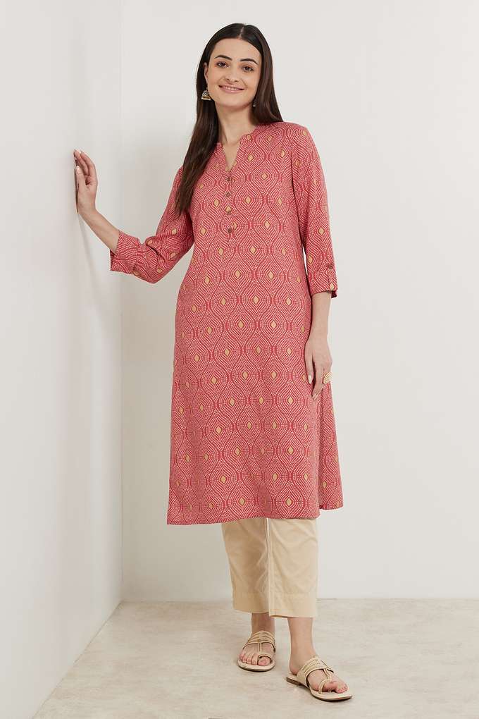 Printed-Rayon-Collared-Women-s-Casual-Wear-Kurta