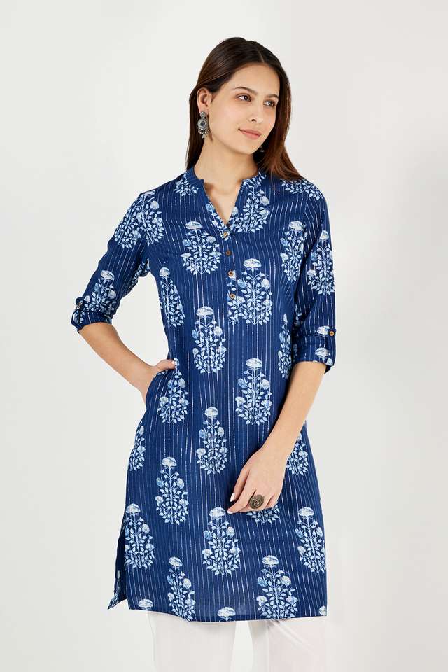 Printed-Cotton-Collared-Women-s-Casual-Wear-Kurta