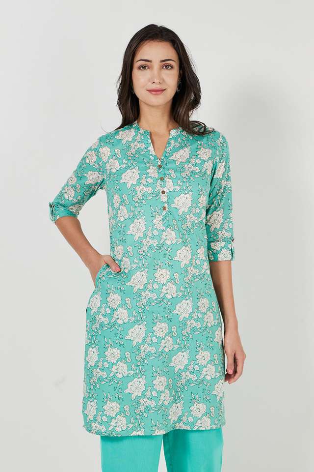 Printed-Cotton-Collared-Women-s-Casual-Wear-Kurta