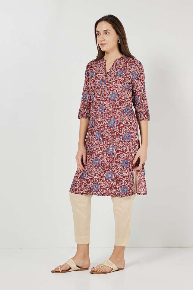 Printed-Cotton-Collared-Women-s-Casual-Wear-Kurta