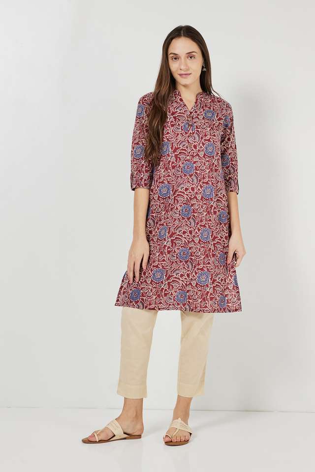 Printed-Cotton-Collared-Women-s-Casual-Wear-Kurta