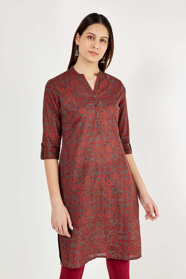 Printed-Cotton-Collared-Women-s-Casual-Wear-Kurta