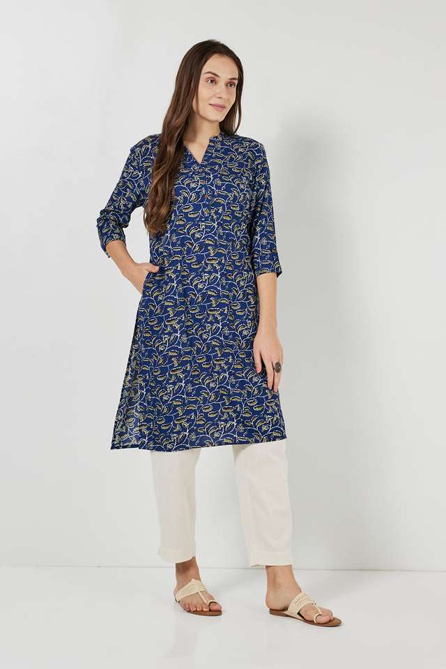 Printed-Rayon-Collared-Women-s-Casual-Wear-Kurta