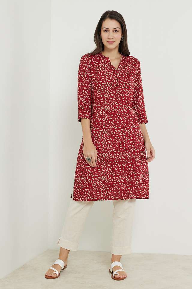 Printed-Rayon-Collared-Women-s-Casual-Wear-Kurta