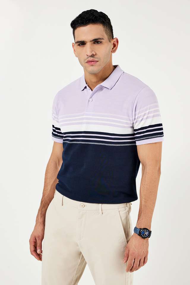 Stripes-Cotton-Blend-Polo-Men-s-T-Shirt