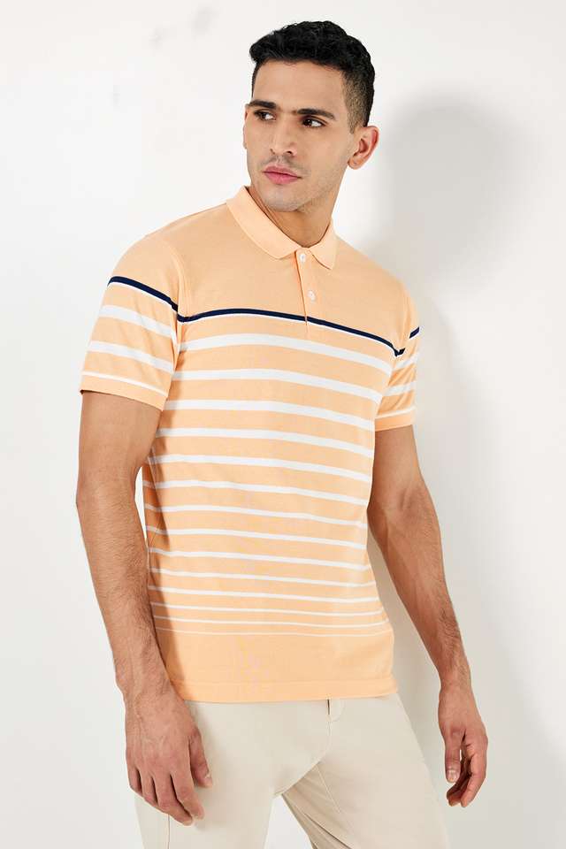 Stripes-Blended-Fabric-Polo-Men-s-T-Shirt
