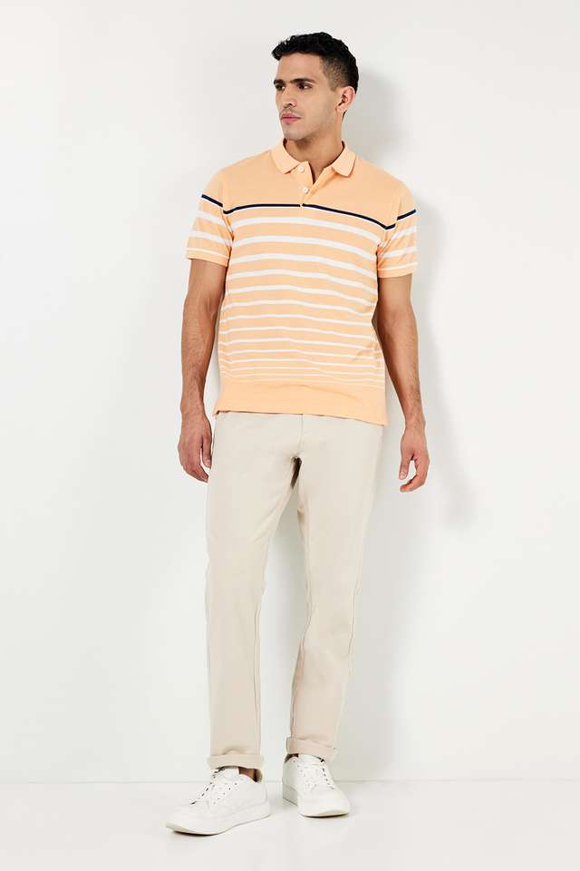 Stripes-Blended-Fabric-Polo-Men-s-T-Shirt