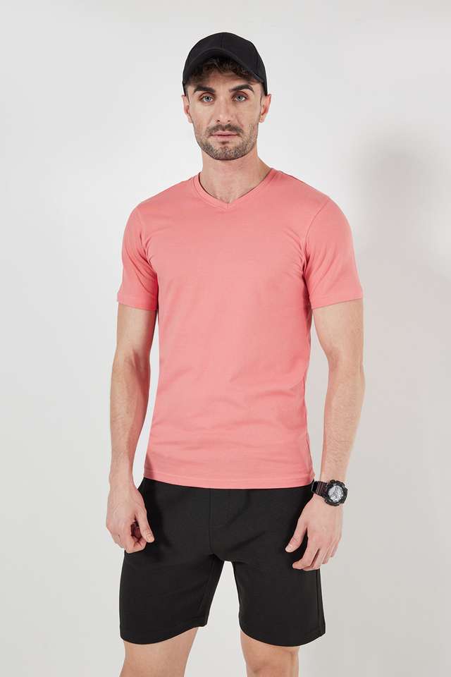 Solid-Cotton-Blend-Men-s-T-Shirt