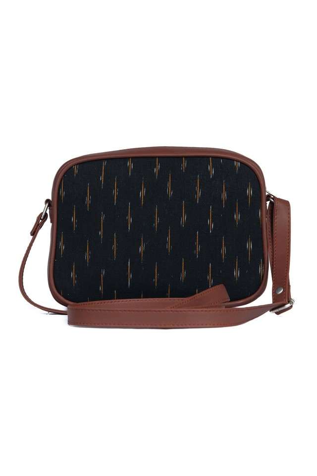 Printed-Ikat-PU-Zipper-Closure-Women-s-Casual-Sling-Bag