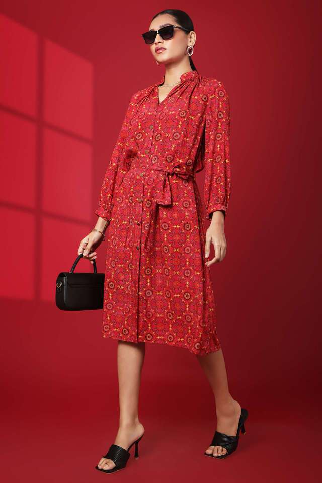 Printed-Round-Neck-Rayon-Women-s-Ankle-Length-Dress