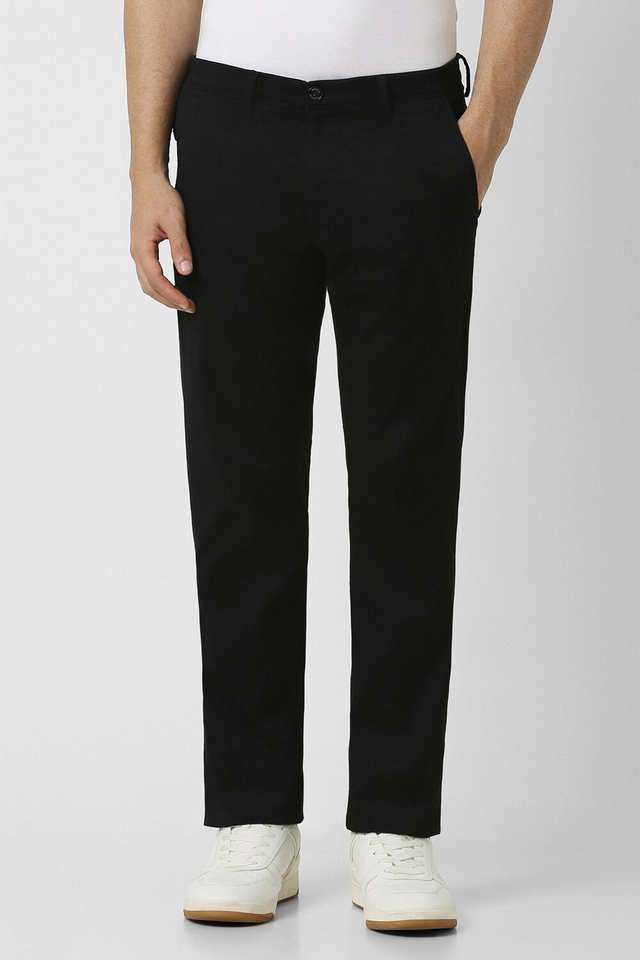 Solid-Cotton-Slim-Fit-Men-s-Casual-Trousers