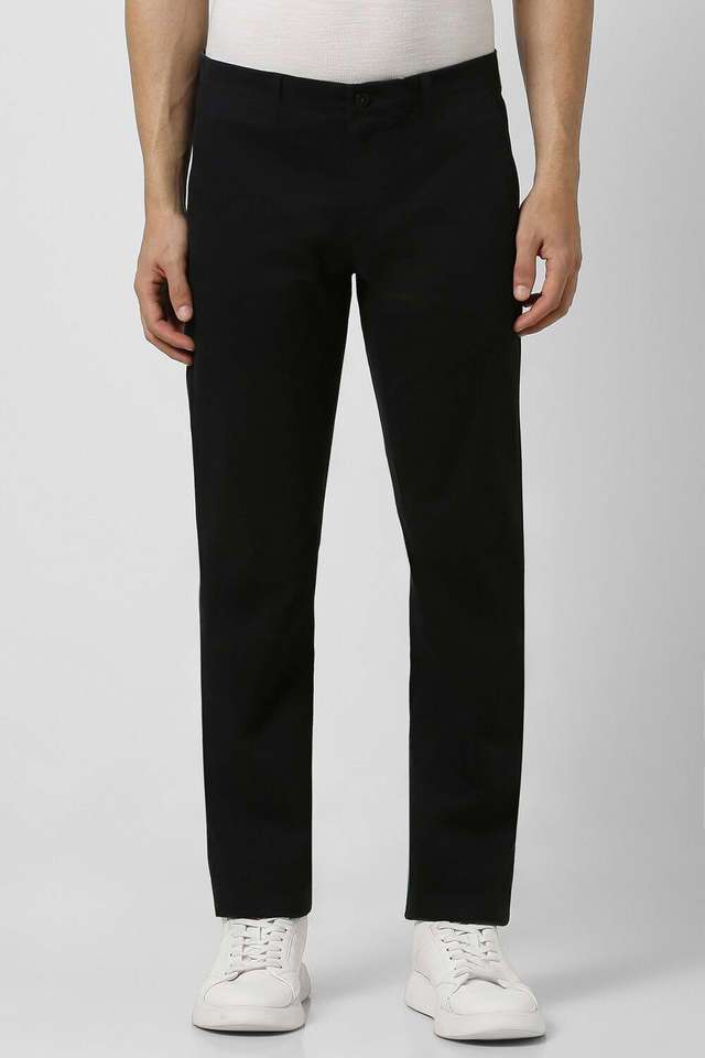 Solid-Cotton-Blend-Slim-Fit-Men-Casual-Wear-Trouser