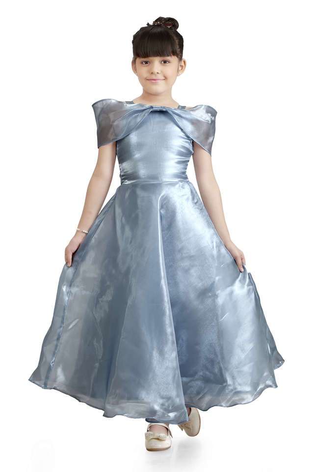 Solid-Polyester-Off-Shoulder-Girls-Party-Wear-Dress