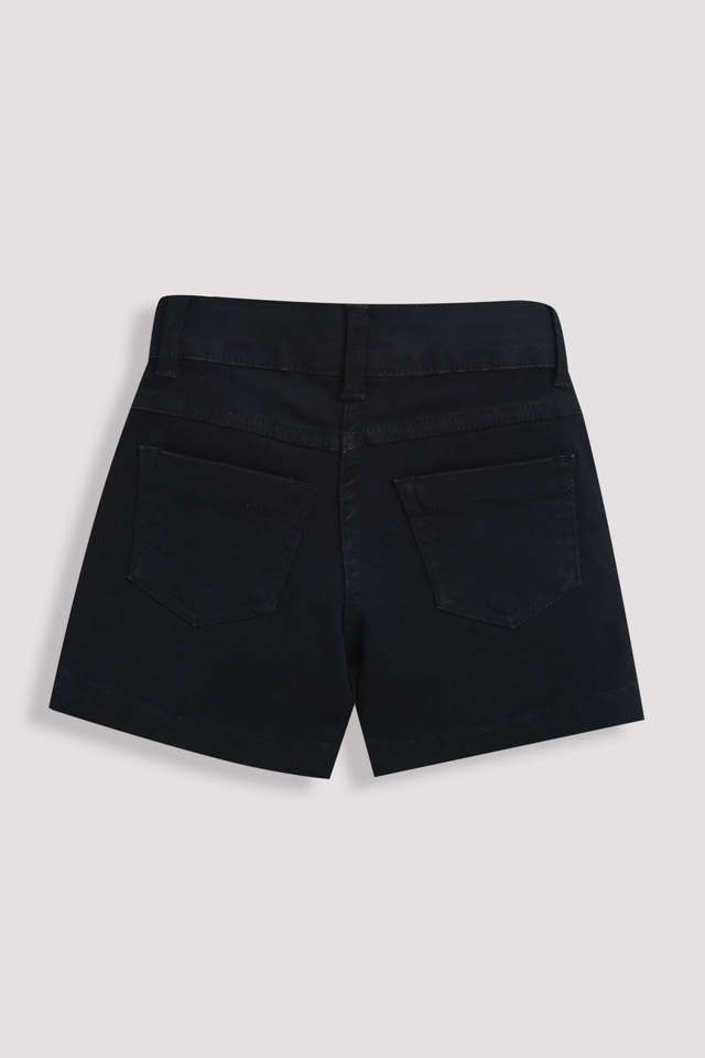 Solid-Denim-Regular-Fit-Girls-Shorts