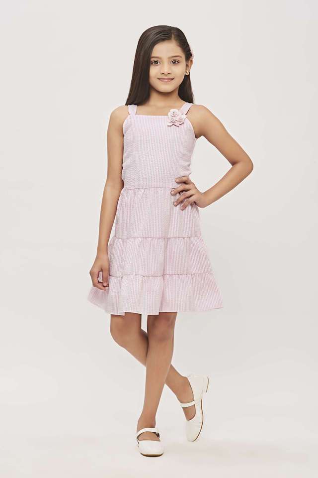 Stripes-Cotton-Tie-Up-Neck--Girls-Casual-Wear-Dress