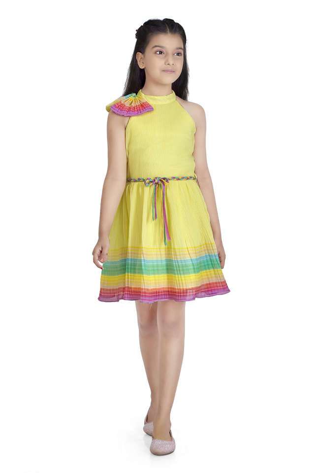 Printed-Polyester-Halter-Neck-Girls-Party-Wear-Dress