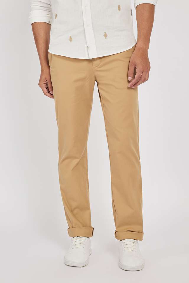 Solid-Cotton-Regular-Fit-Men-s-Casual-Trousers