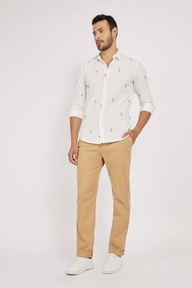Solid-Cotton-Regular-Fit-Men-s-Casual-Trousers