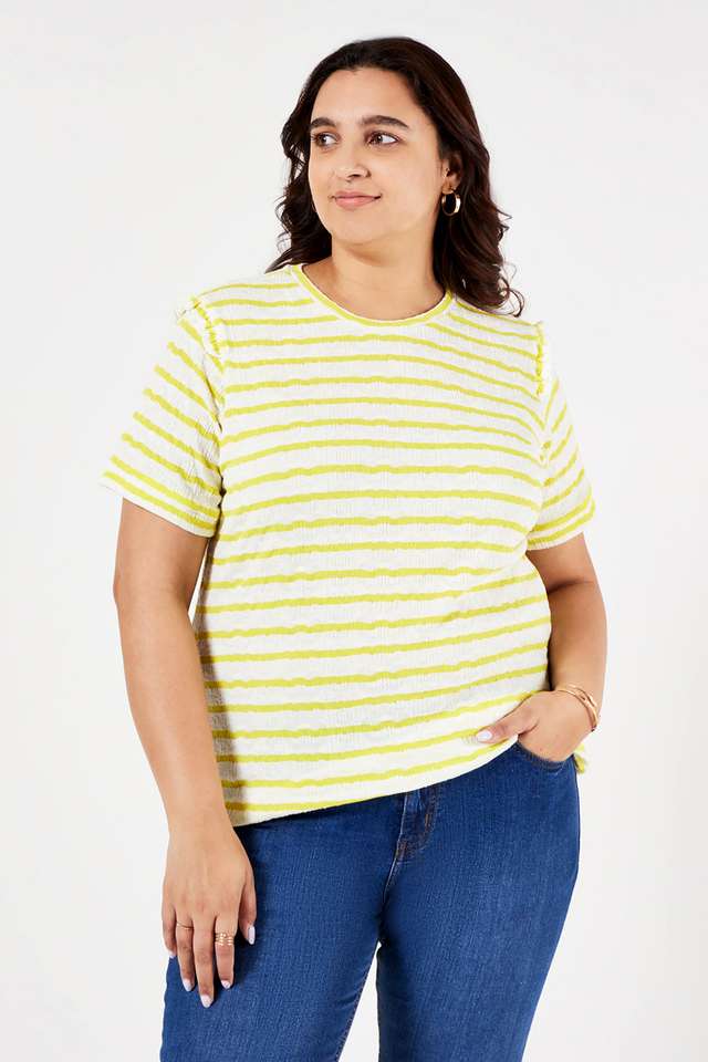 Plus-Size-Solid-Polyester-Round-Neck-Women-s-T-Shirt