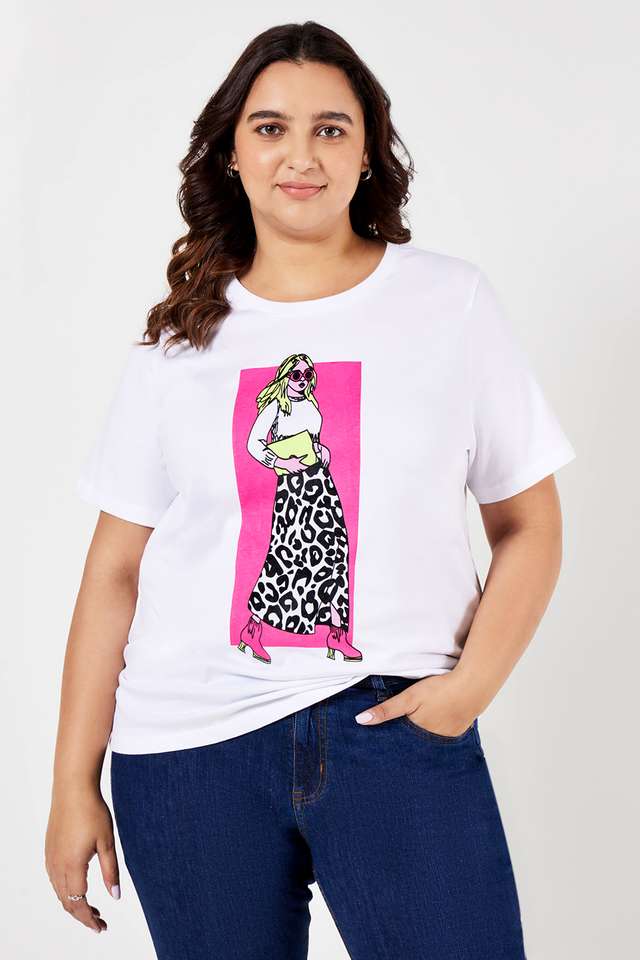 Plus-Size-Graphic-Print-Cotton-Round-Neck-Women-s-T-Shirt