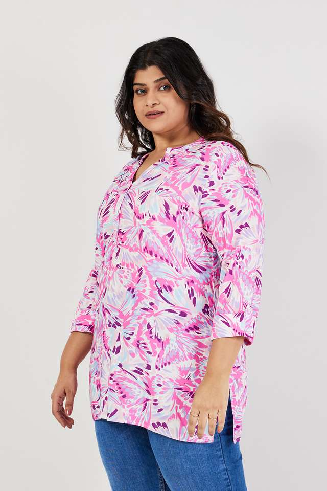 Plus-Size-Printed-Rayon-Women-s-Tunic