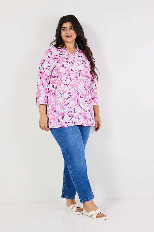 Plus-Size-Printed-Rayon-Women-s-Tunic
