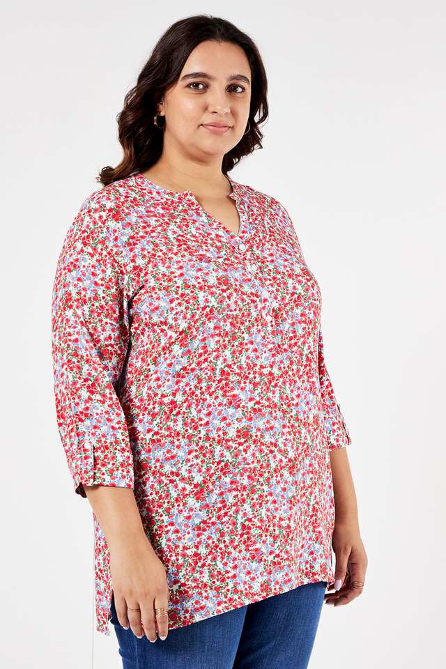 Plus-Size-Printed-Rayon-Women-s-Tunic