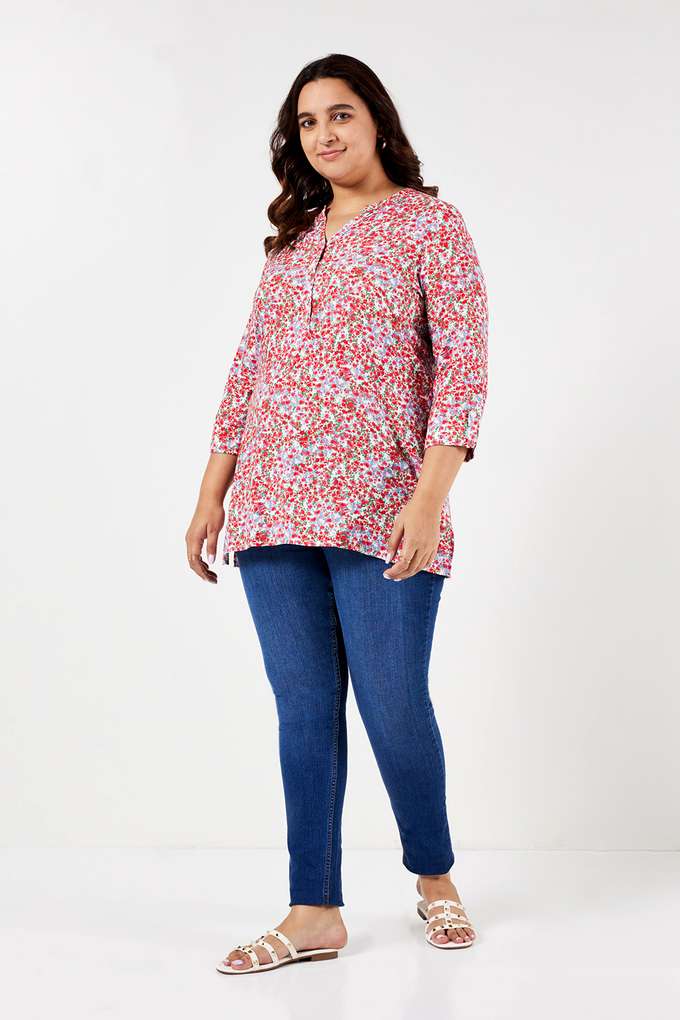 Plus-Size-Printed-Rayon-Women-s-Tunic