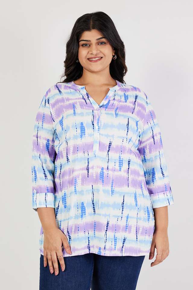 Plus-Size-Printed-Rayon-Women-s-Tunic