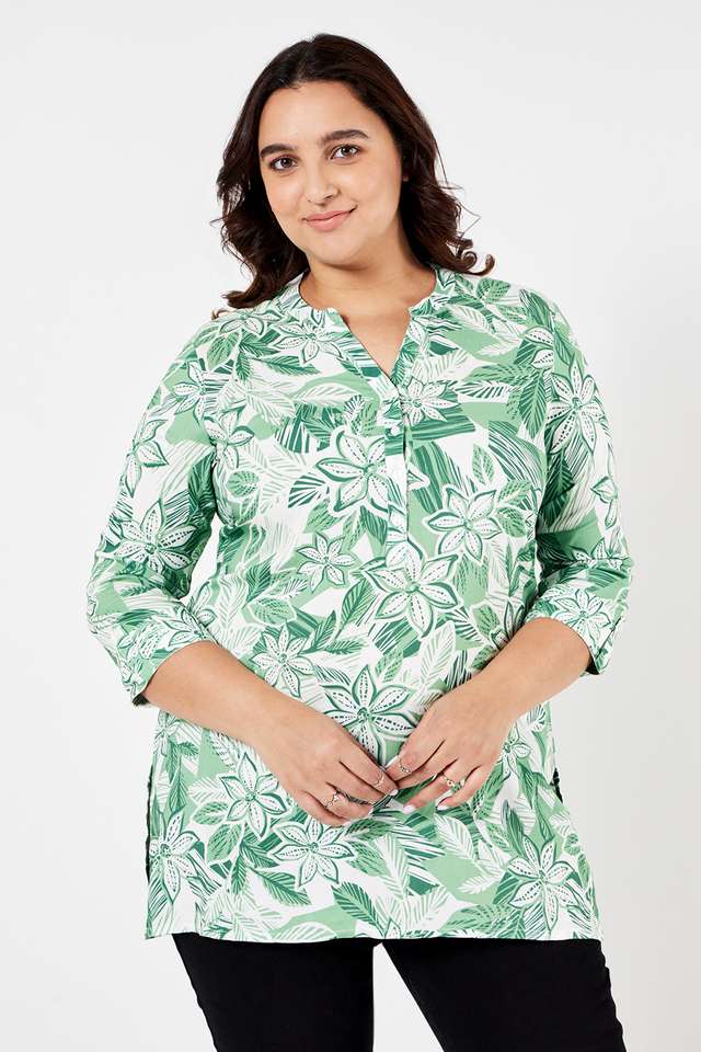 Plus-Size-Printed-Rayon-Women-s-Tunic