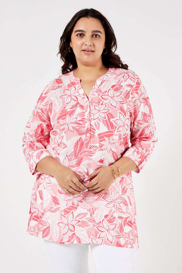 Plus-Size-Printed-Rayon-Women-s-Tunic