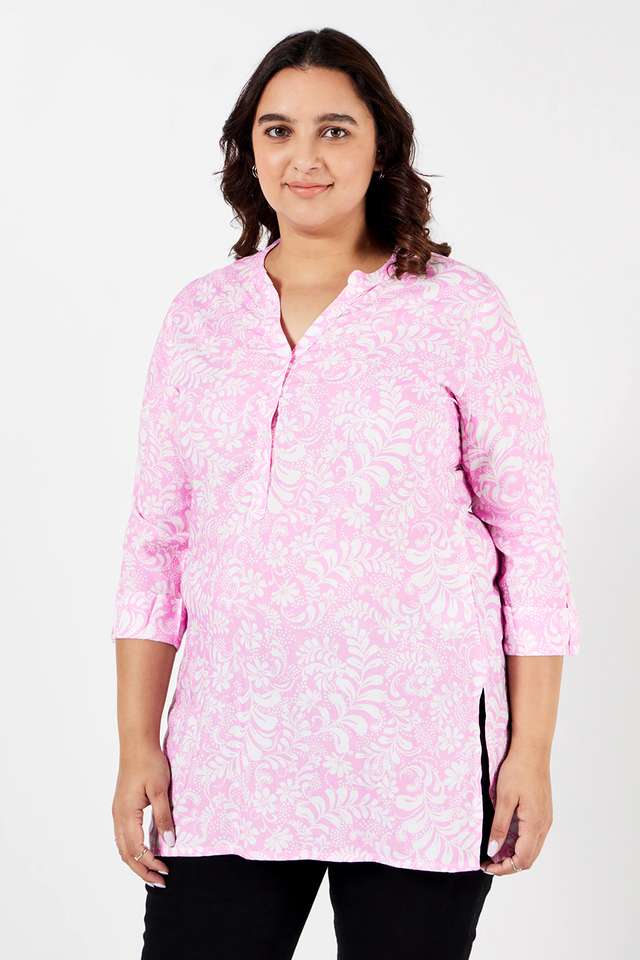 Plus-Size-Printed-Rayon-Women-s-Tunic
