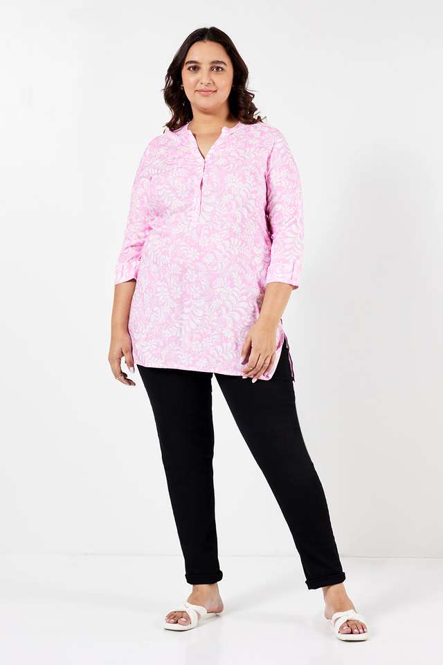 Plus-Size-Printed-Rayon-Women-s-Tunic