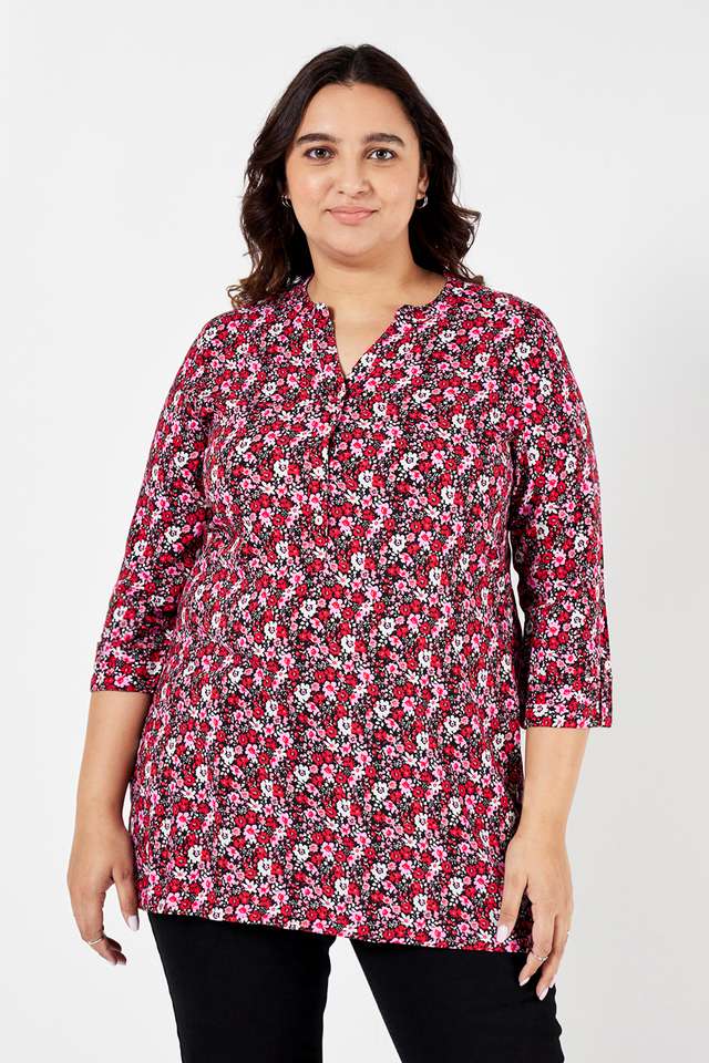 Plus-Size-Printed-Rayon-Women-s-Tunic