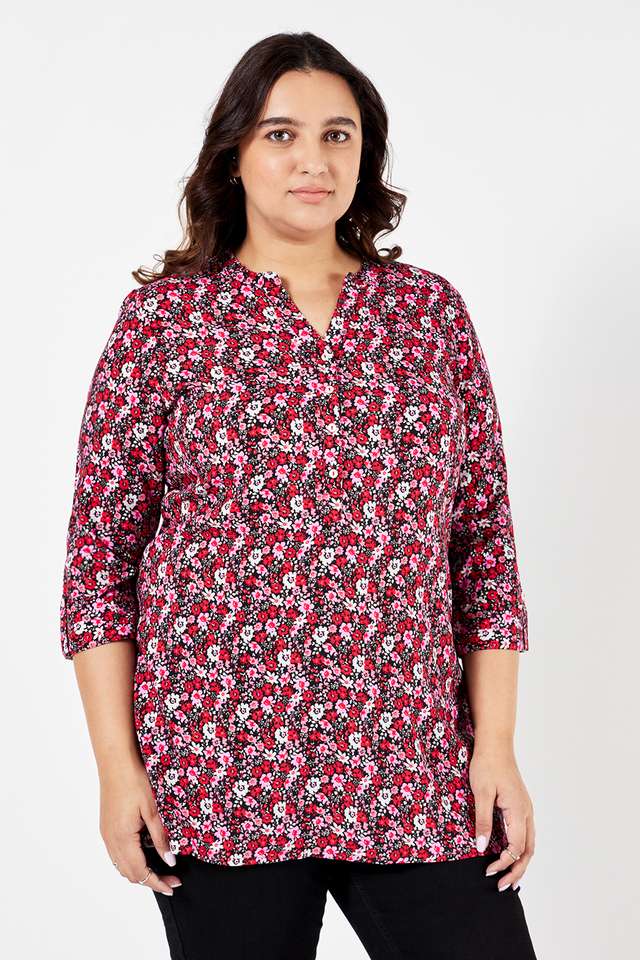 Plus-Size-Printed-Rayon-Women-s-Tunic