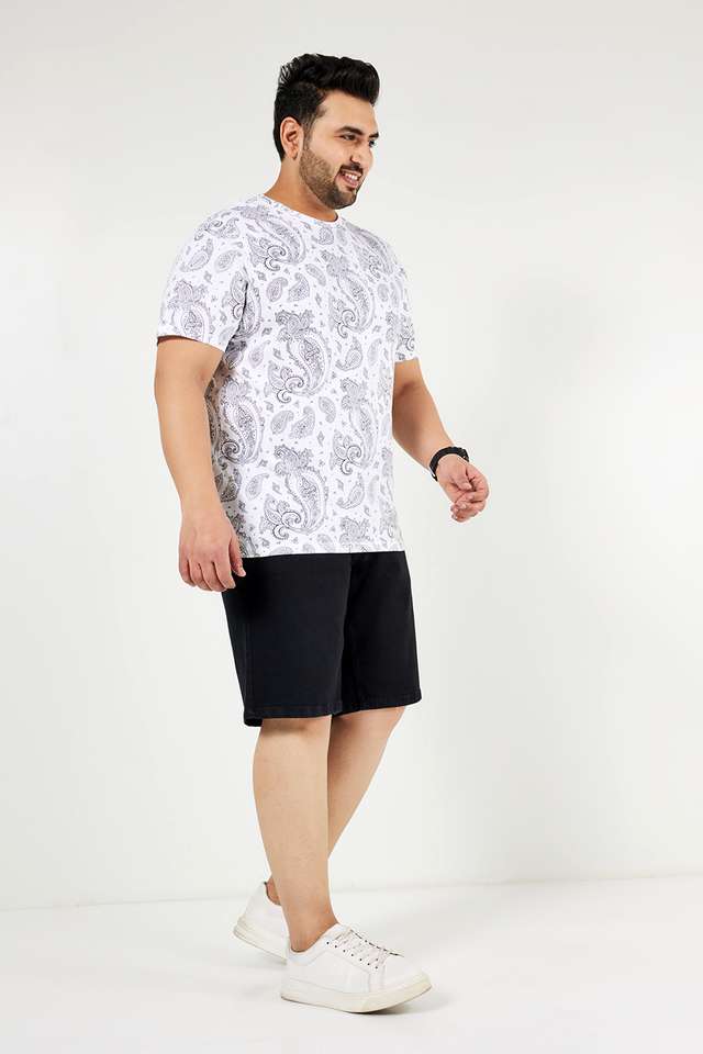 Plus-Size-Solid-Blended-Regular-Fit-Men-s-Shorts
