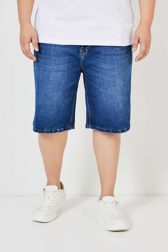 Plus-Size-Solid-Blended-Regular-Fit-Men-s-Shorts