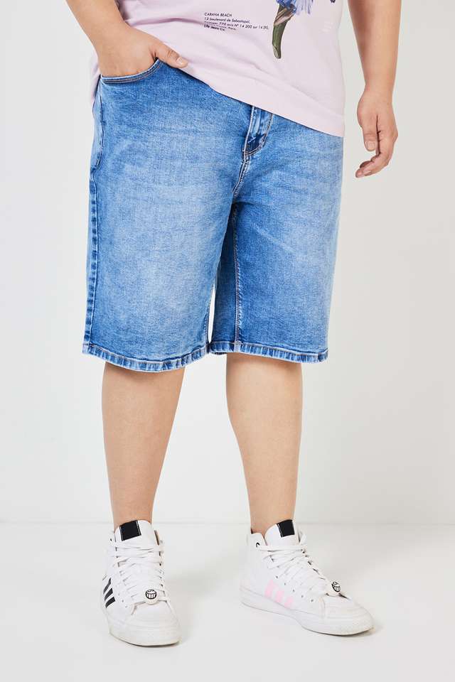 Plus-Size-Solid-Blended-Regular-Fit-Men-s-Shorts