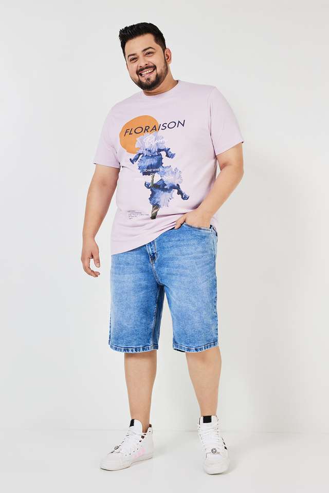Plus-Size-Solid-Blended-Regular-Fit-Men-s-Shorts