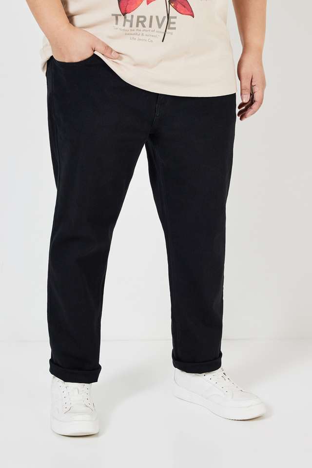 Plus-Size-Dark-Wash-Blended-Slim-Fit-Men-s-Jeans