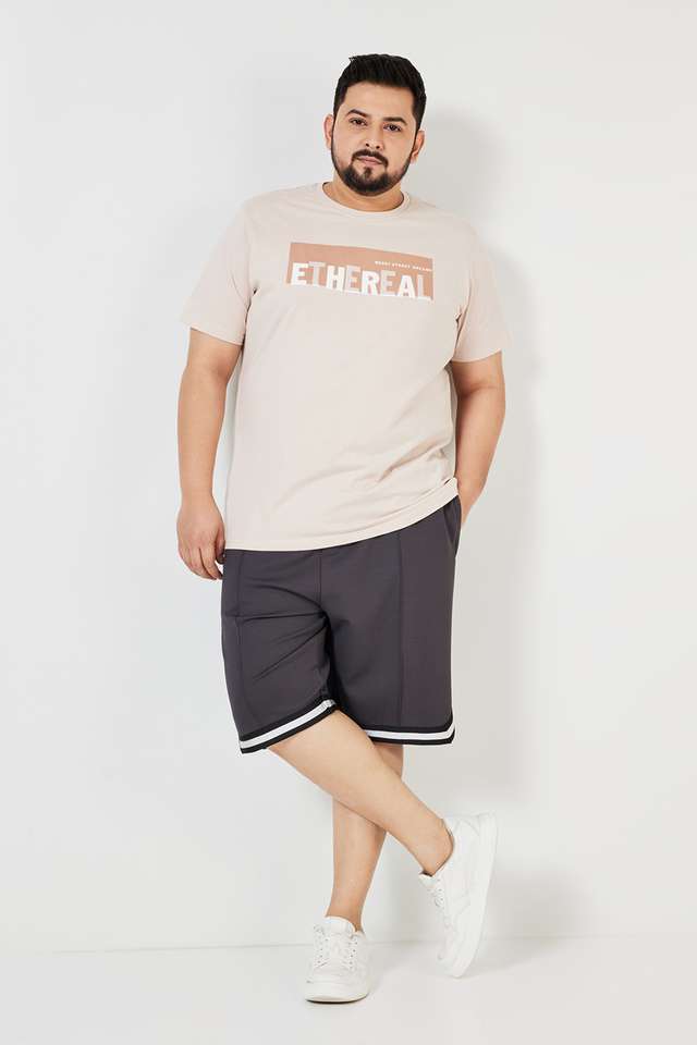 Plus-Size-Textured-Blended-Regular-Fit-Men-s-Shorts