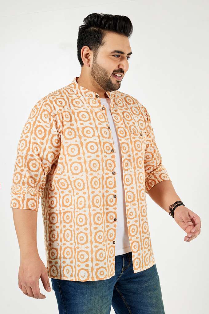 Plus-Size-Printed-Cotton-Regular-Fit-Men-s-Casual-Shirt