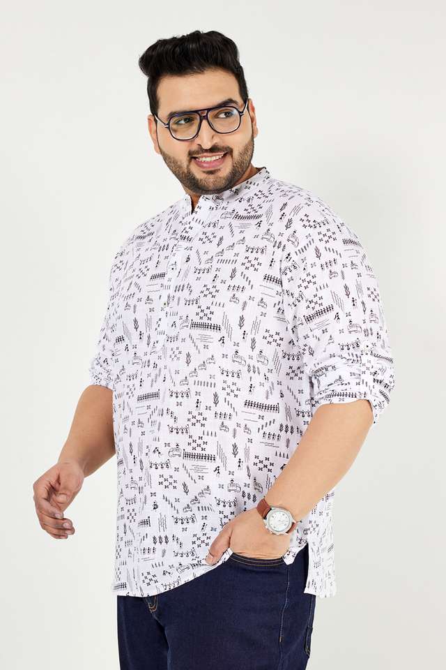 Plus-Size-Printed-Cotton-Regular-Fit-Men-s-Casual-Shirt