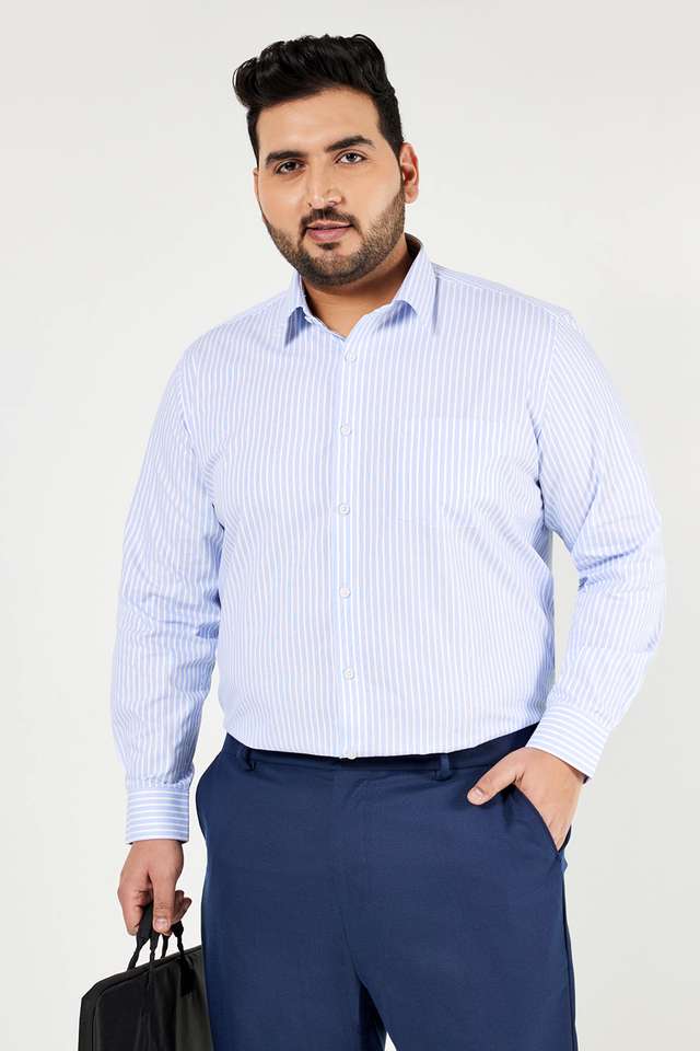 Plus-Size-Men-s-Full-Sleeved-Striped-Formal-Shirt