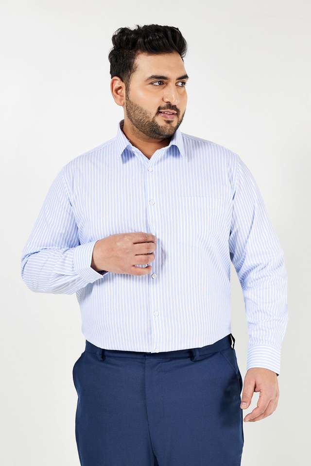 Plus-Size-Men-s-Full-Sleeved-Striped-Formal-Shirt