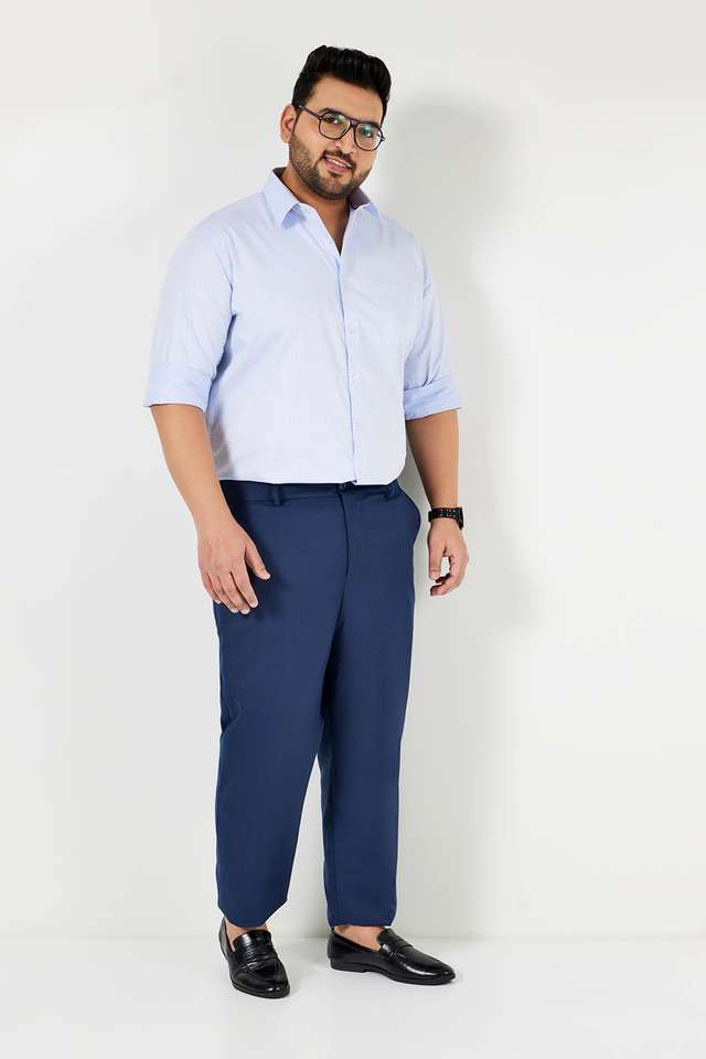 Plus-Size-Men-s-Full-Sleeved-Dobby-Formal-Shirt