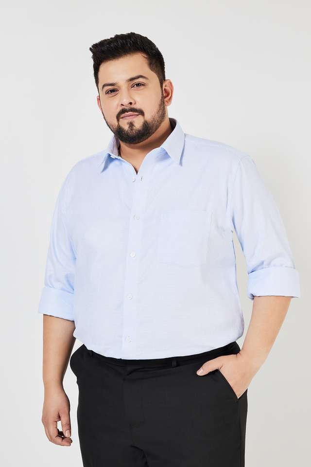 Dobby-Cotton-Regular-Fit-Men-s-Plus-Size-Shirt