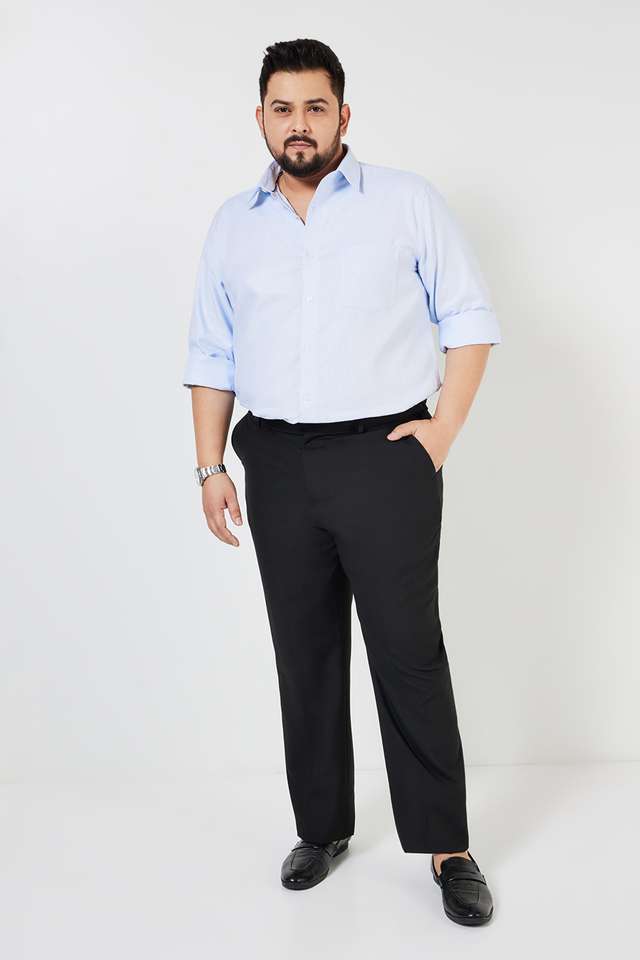 Dobby-Cotton-Regular-Fit-Men-s-Plus-Size-Shirt