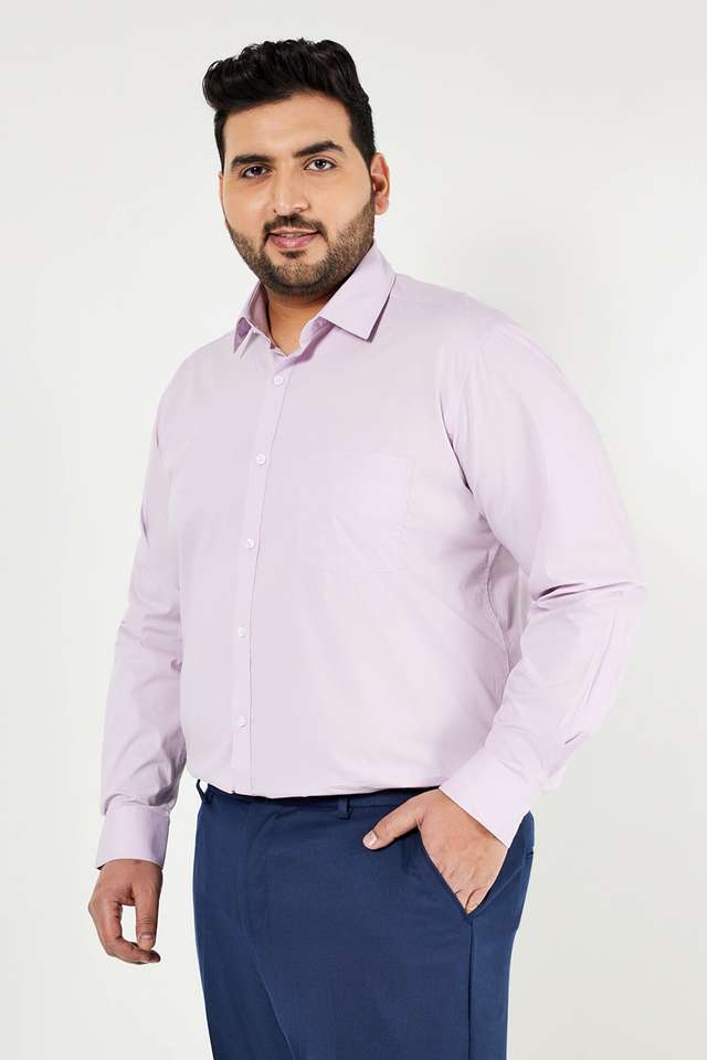 Plus-Size-Solid-Cotton-Regular-Fit-Men-s-Formal-Shirt
